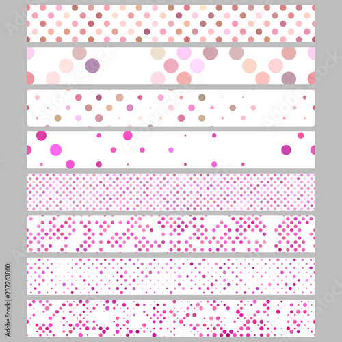 Color abstract dot pattern rectangular web banner background template design set