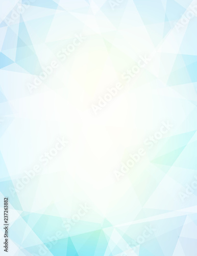 Pale turquoise and light yellow blue background textured by triangles