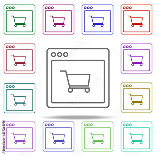 browser shopping webpage icon. Elements of browser in multi color style icons. Simple icon for websites, web design, mobile app, info graphics