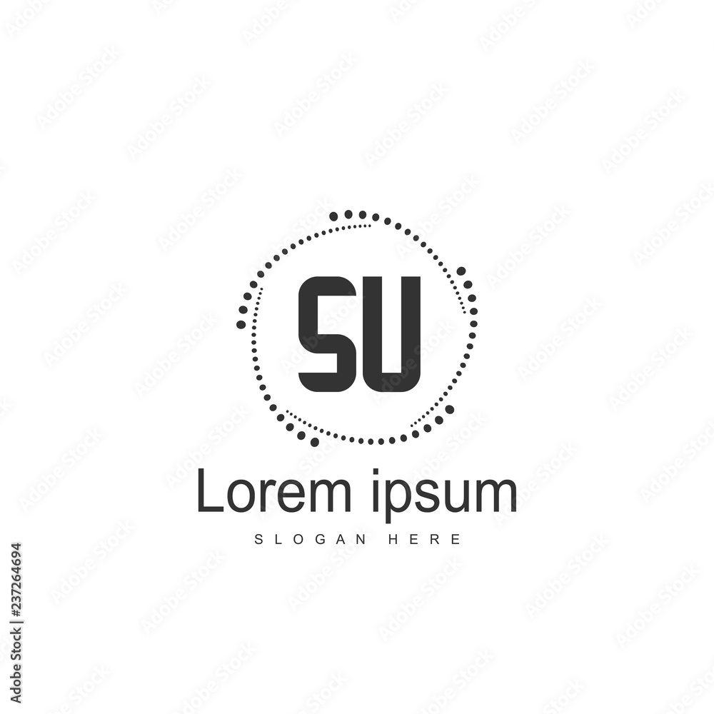 Initial letter SU Logo Template. Minimalist letter logo Initial letter SU Logo Template. Minimalist letter logo