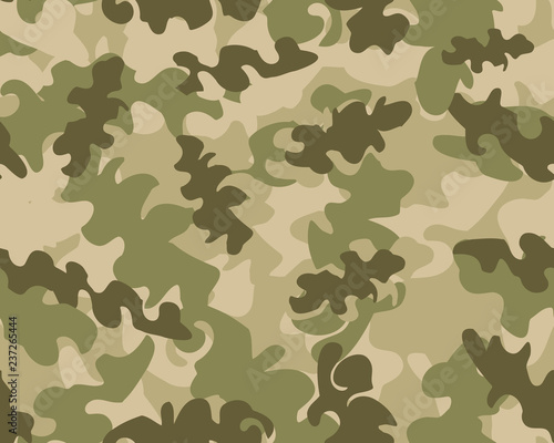 Camouflage pattern background seamless vector illustration. Military fashionable abstract geometric texture.