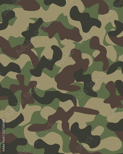 Camouflage pattern background seamless vector illustration. Military fashionable abstract geometric texture.