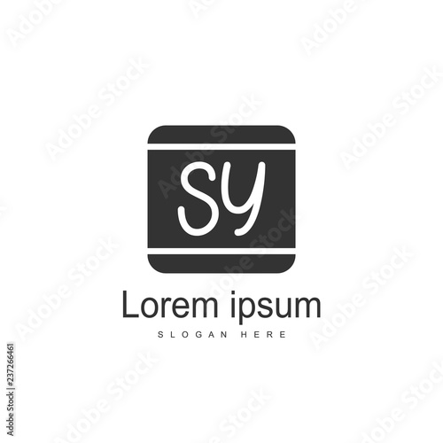 Initial letter SY Logo Template. Minimalist letter logo