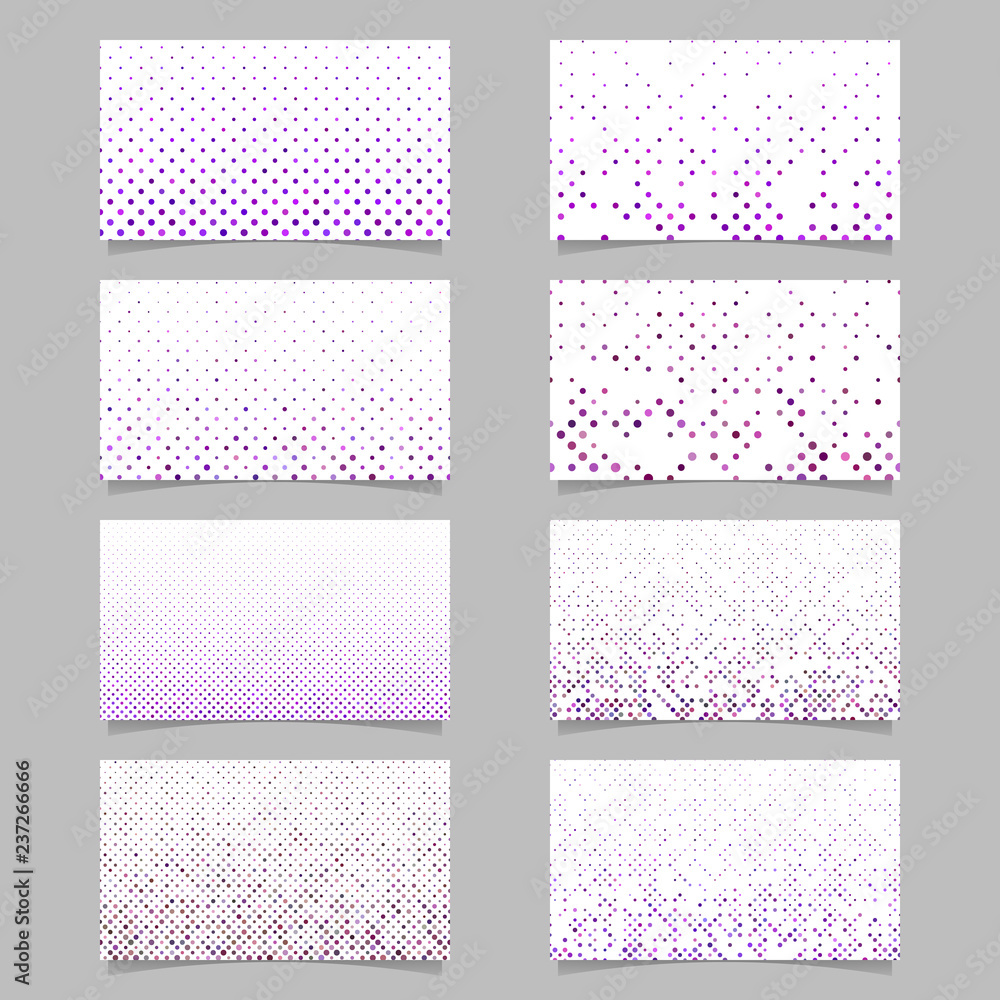 Abstract circle pattern mosaic card background template set - vector graphic design