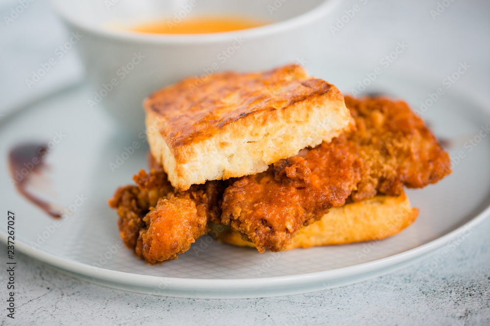 Butternut Squash Soup and Fried Chicken Biscuit Butternut Squash Soup and Fried Chicken Biscuit