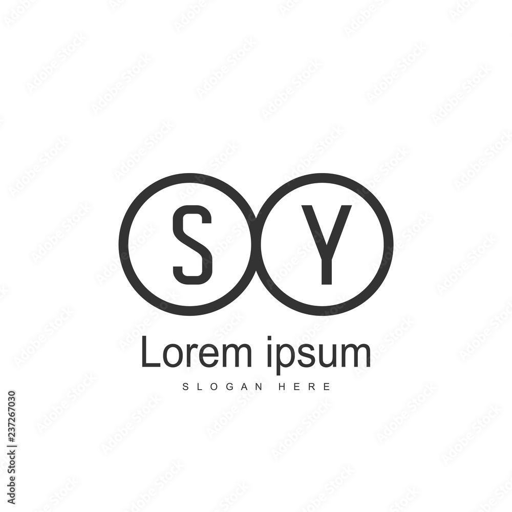 Initial letter SY Logo Template. Minimalist letter logo