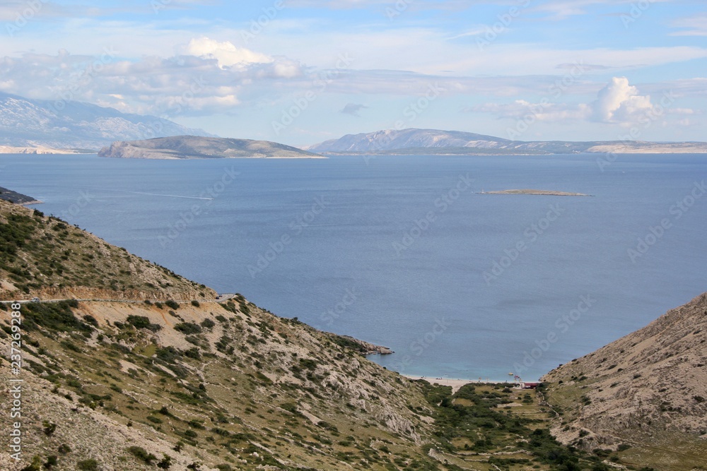View at the adriatic sea from KrK Island, Croatia