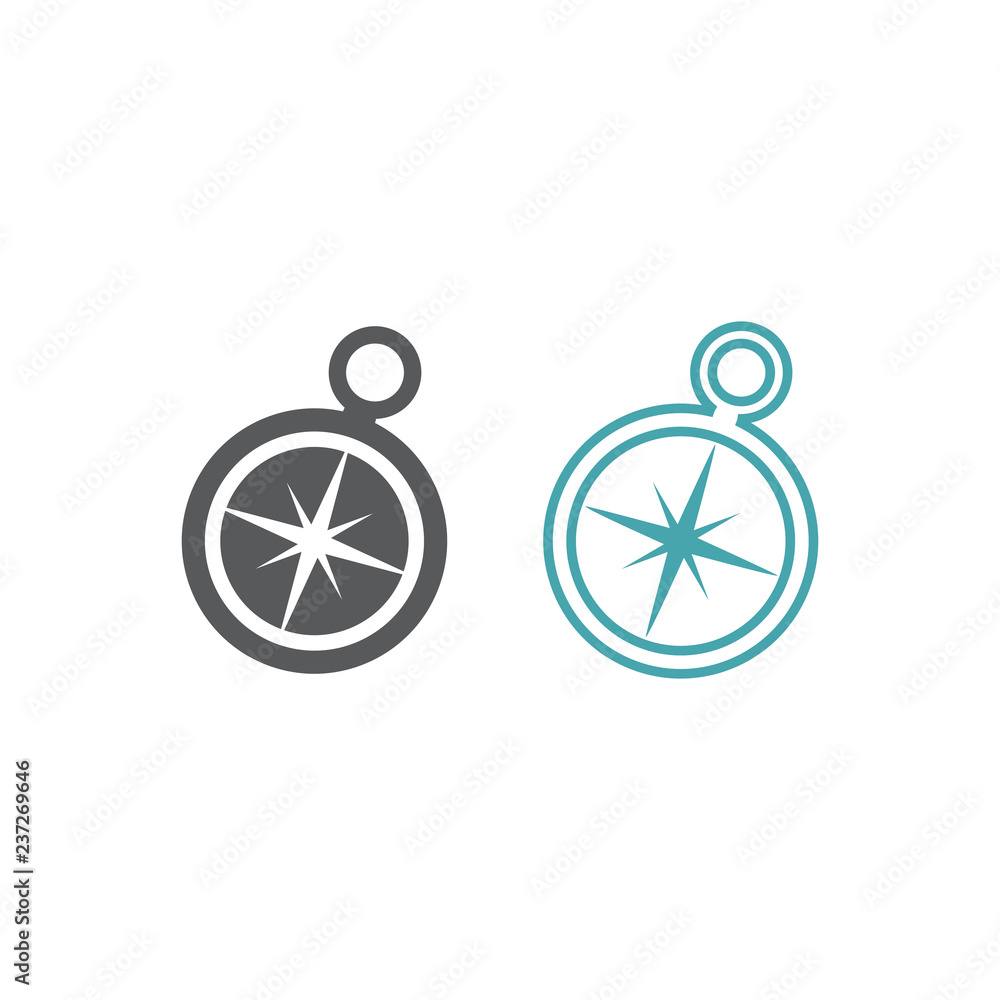 Vector symbol of a compass.