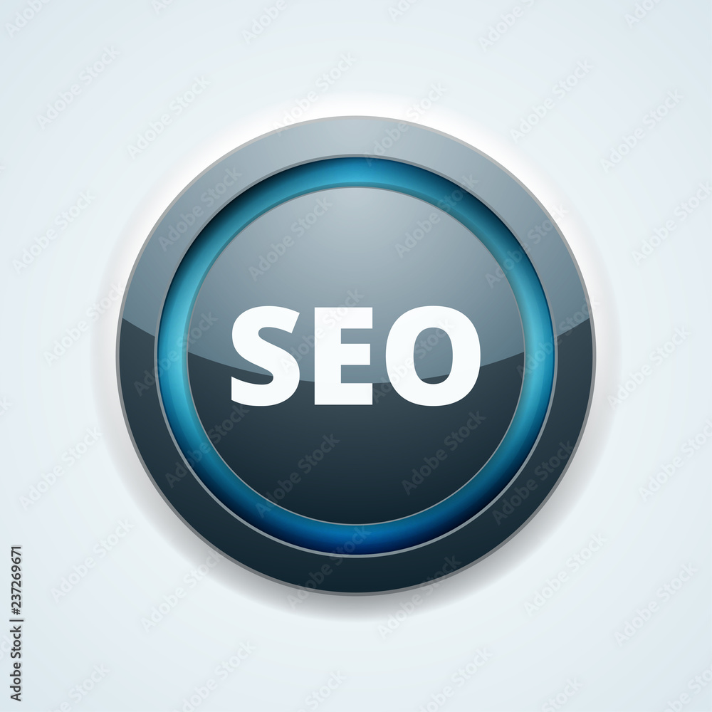 SEO Search Engine Optimisation button illustration SEO Search Engine Optimisation button illustration