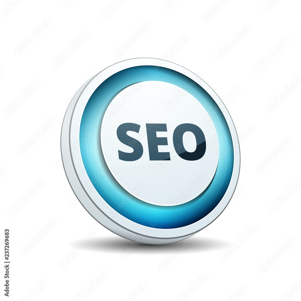 SEO Search Engine Optimisation button illustration SEO Search Engine Optimisation button illustration
