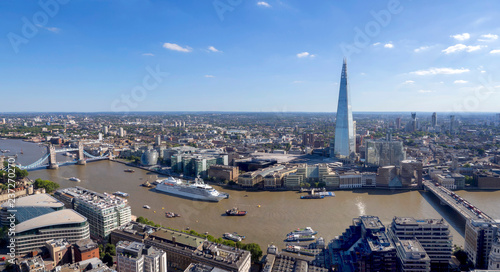 UK, England, London, Shard with Tower Bridge panorama photo