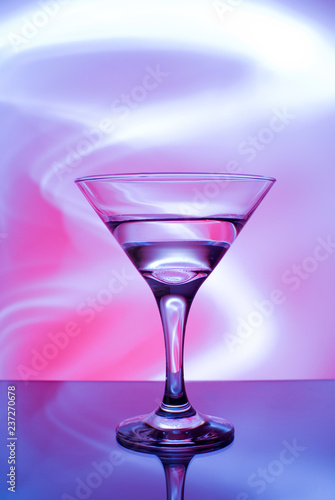 glasses with cocktail in a nightclub entourage