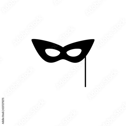 Carnival mask sign icon. Isolated icon on white background. Carnival mask sign Silhouette. Web site, page and mobile app design vector element.