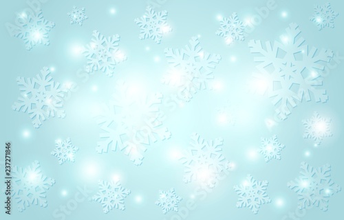 blue winter background with snowflakes © Lyudmyla