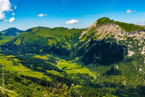 Blick ins Tal Ifen Plateau Kleines Walsertal Österreich