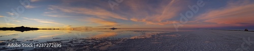 Bolivia Salt Flats sunset panorama
