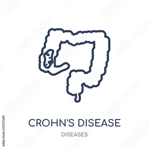 Crohn's Disease icon. Crohn's Disease linear symbol design from Diseases collection.