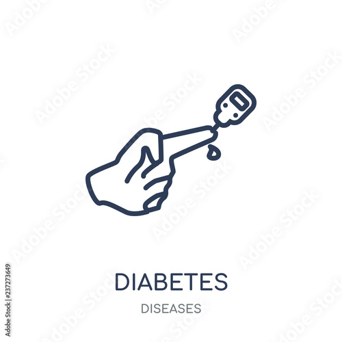 Diabetes icon. Diabetes linear symbol design from Diseases collection.