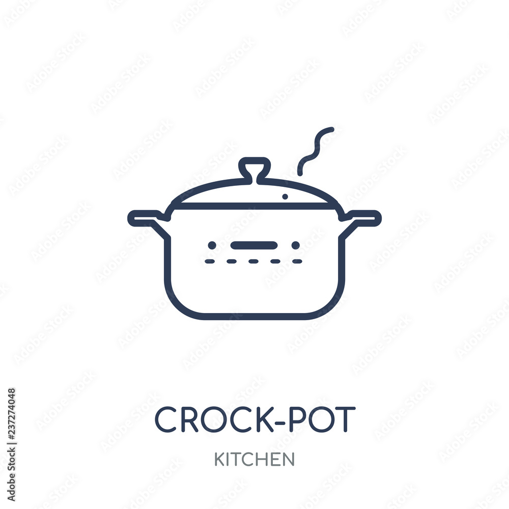 crockpot icon. crockpot linear symbol design from Kitchen collection