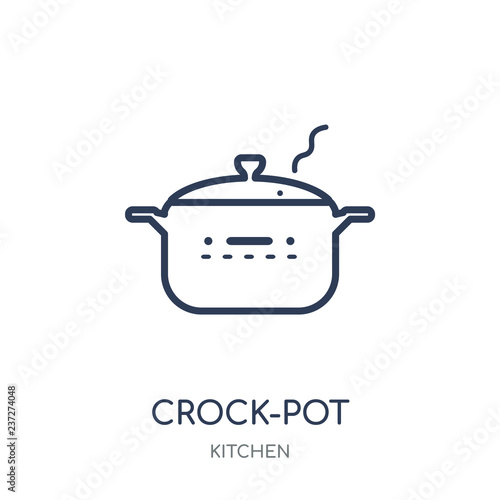 crock-pot icon. crock-pot linear symbol design from Kitchen collection.