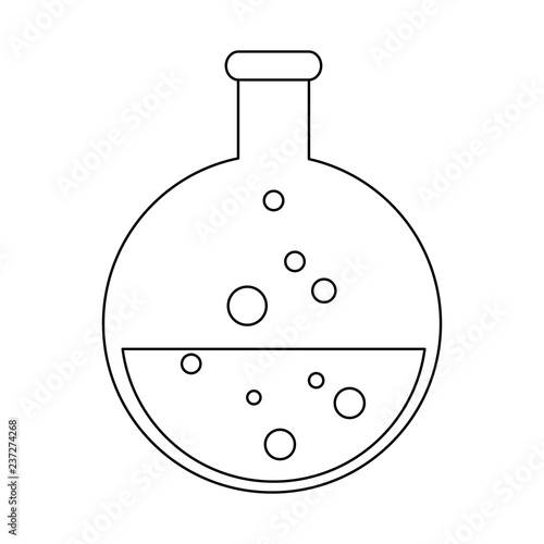 Chemistry flask glass symbol black and white