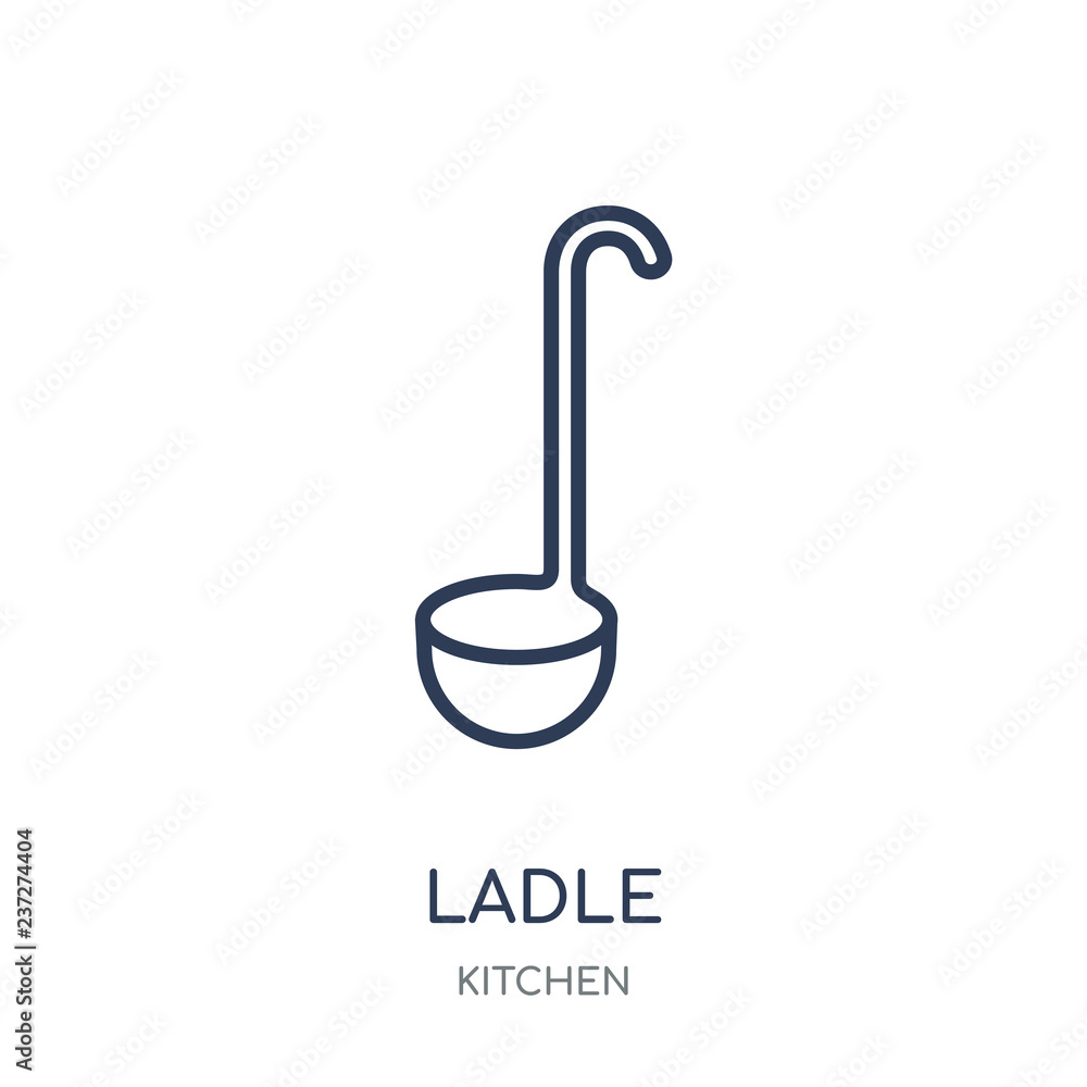 Ladle icon. Ladle linear symbol design from Kitchen collection. Ladle icon. Ladle linear symbol design from Kitchen collection.
