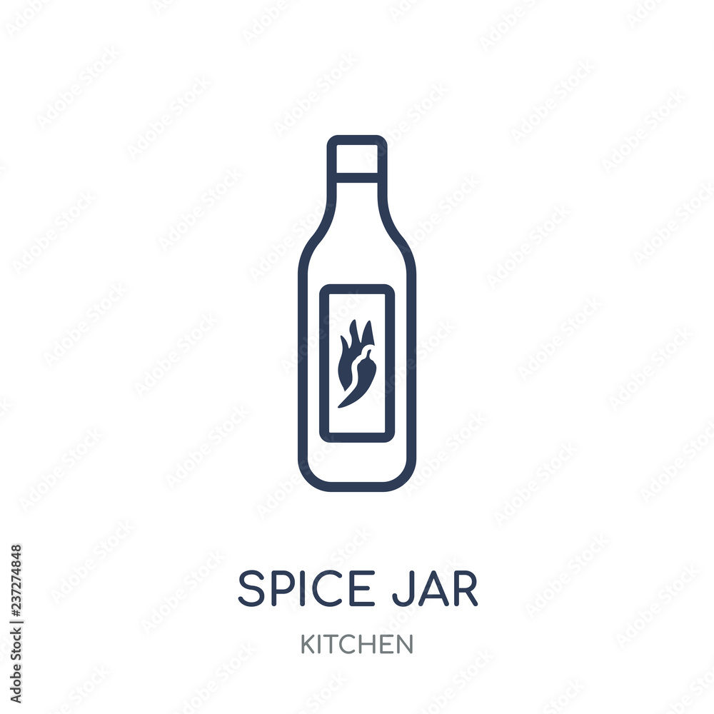 spice jar icon. spice jar linear symbol design from Kitchen collection. spice jar icon. spice jar linear symbol design from Kitchen collection.