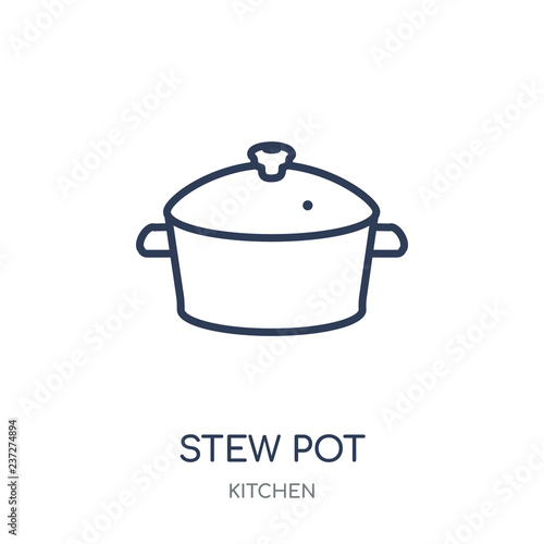 stew pot icon. stew pot linear symbol design from Kitchen collection.
