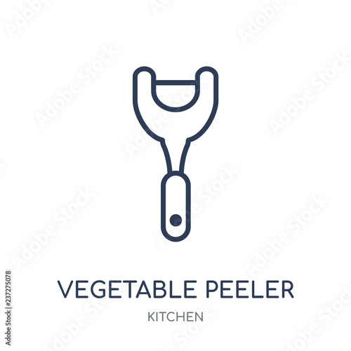 vegetable peeler icon. vegetable peeler linear symbol design from Kitchen collection.