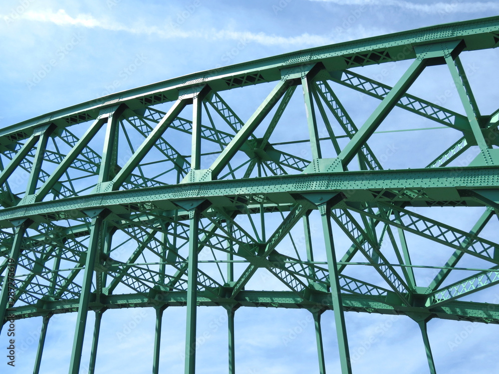 Green Metal Road Bridge