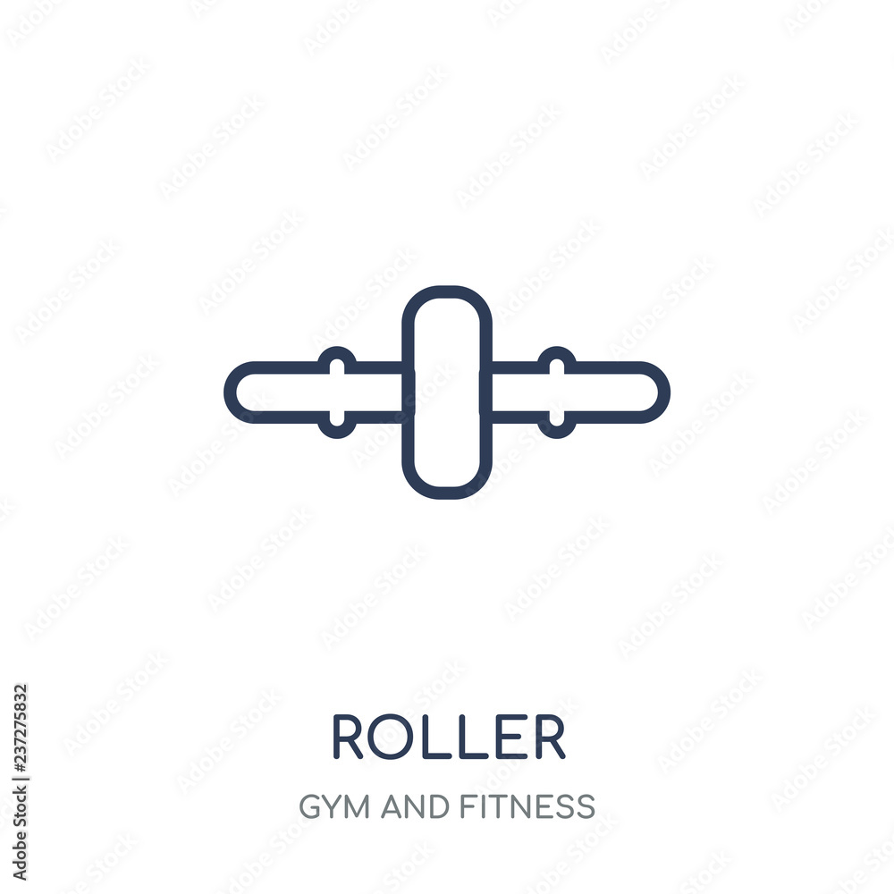 Roller icon. Roller linear symbol design from Gym and Fitness collection. Roller icon. Roller linear symbol design from Gym and Fitness collection.