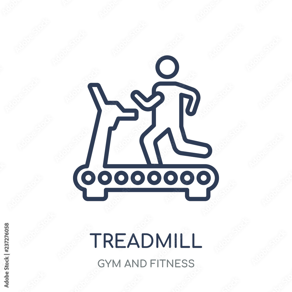 Treadmill icon. Treadmill linear symbol design from Gym and Fitness collection.