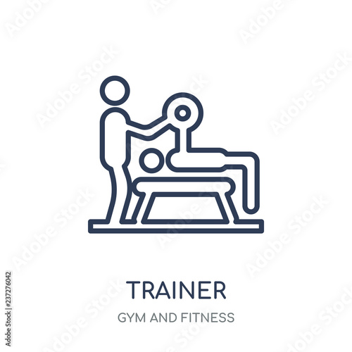 Trainer icon. Trainer linear symbol design from Gym and Fitness collection.