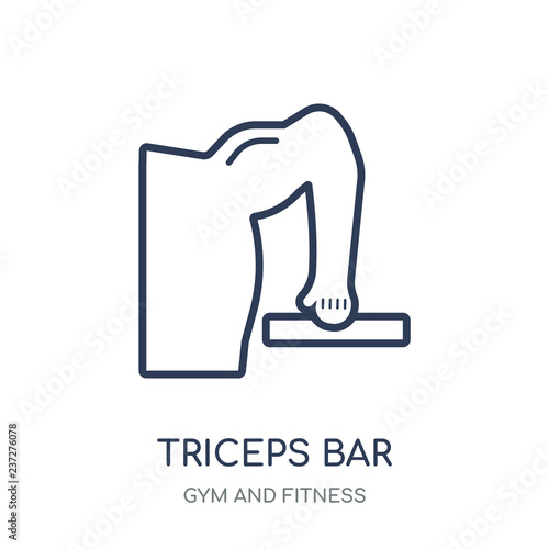 Triceps bar icon. Triceps bar linear symbol design from Gym and Fitness collection.