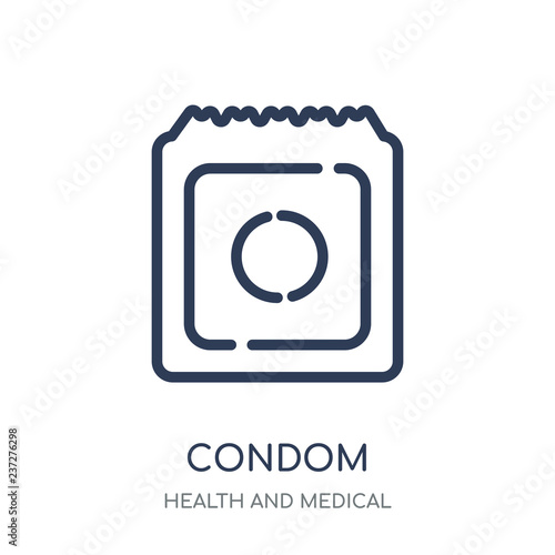 Condom icon. Condom linear symbol design from Health and Medical collection.