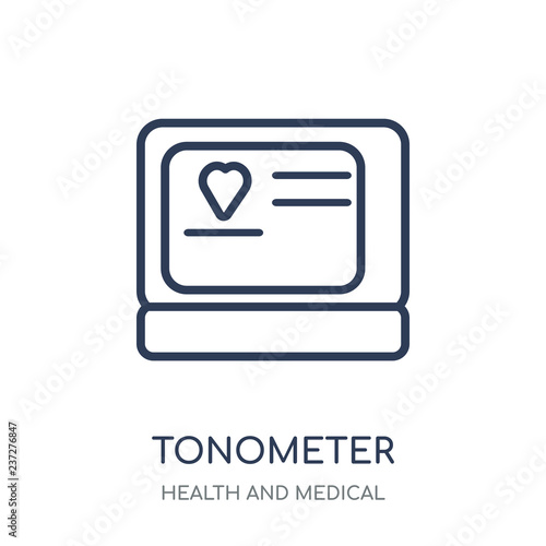 Tonometer icon. Tonometer linear symbol design from Health and Medical collection.