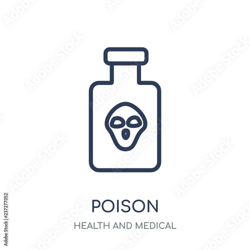 Poison icon. Poison linear symbol design from Health and Medical collection.