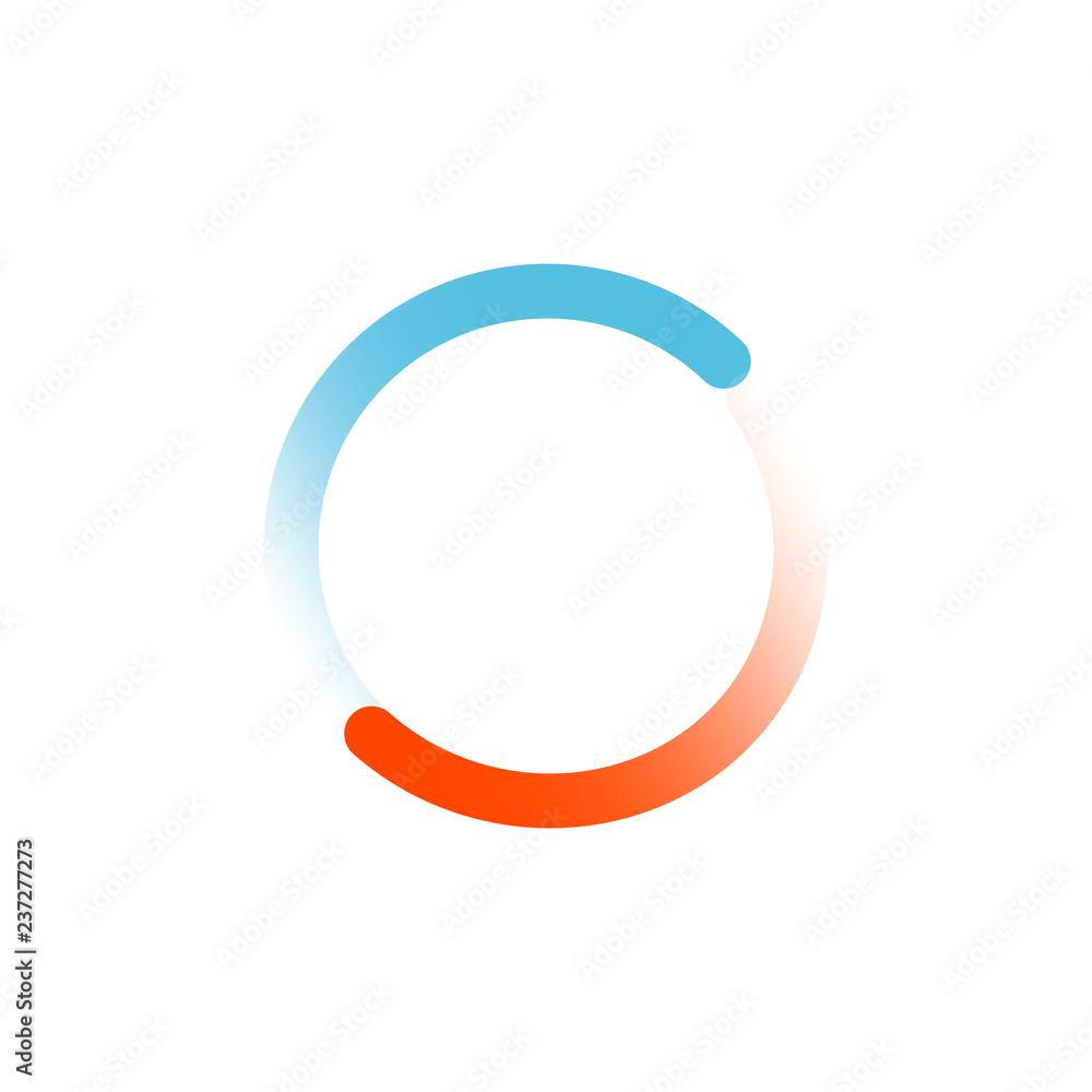 Web or Internet Progress Loader Circle Icon in blue and orange colors. Vector illustration isolated on white background. Web or Internet Progress Loader Circle Icon in blue and orange colors. Vector illustration isolated on white background.