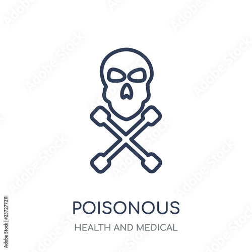 Poisonous icon. Poisonous linear symbol design from Health and Medical collection.