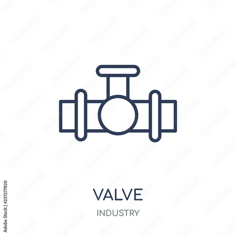 Valve icon. Valve linear symbol design from Industry collection. Valve icon. Valve linear symbol design from Industry collection.
