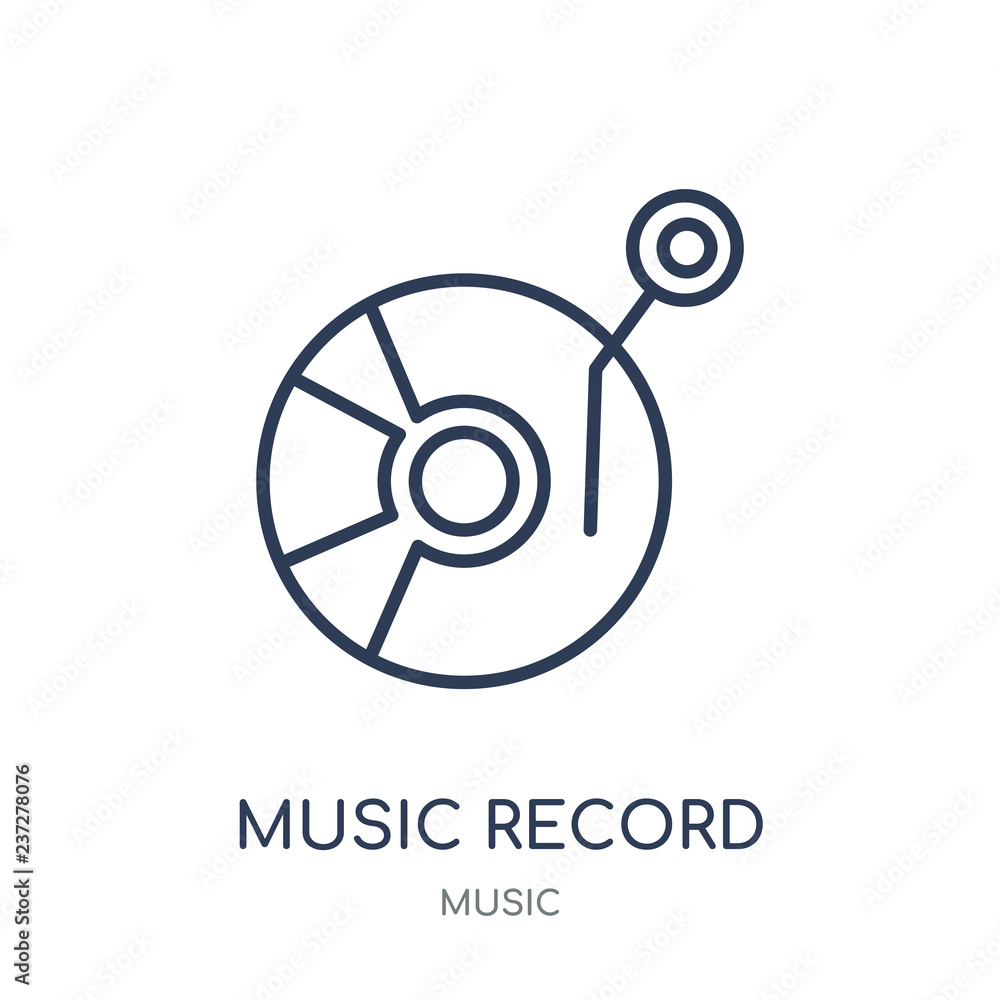 Music Record icon. Trendy Modern Simple Music Record linear symbol design from music collection. Music Record icon. Trendy Modern Simple Music Record linear symbol design from music collection.