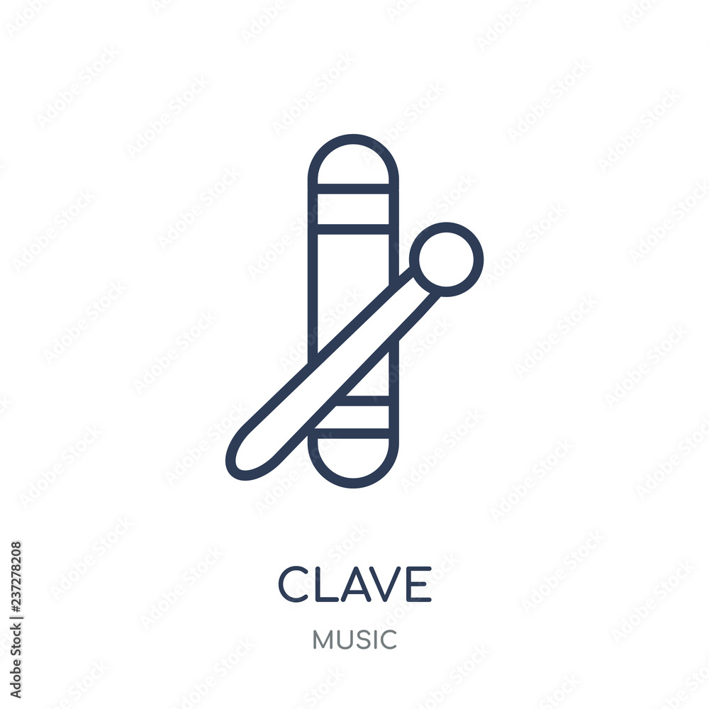 Clave icon. Trendy Modern Simple Clave linear symbol design from music collection. Clave icon. Trendy Modern Simple Clave linear symbol design from music collection.