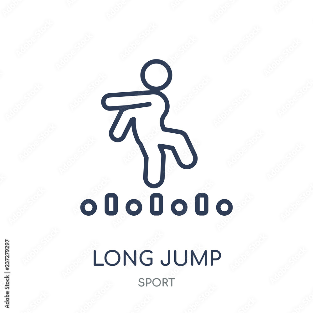 long jump icon. long jump linear symbol design from sport collection. long jump icon. long jump linear symbol design from sport collection.