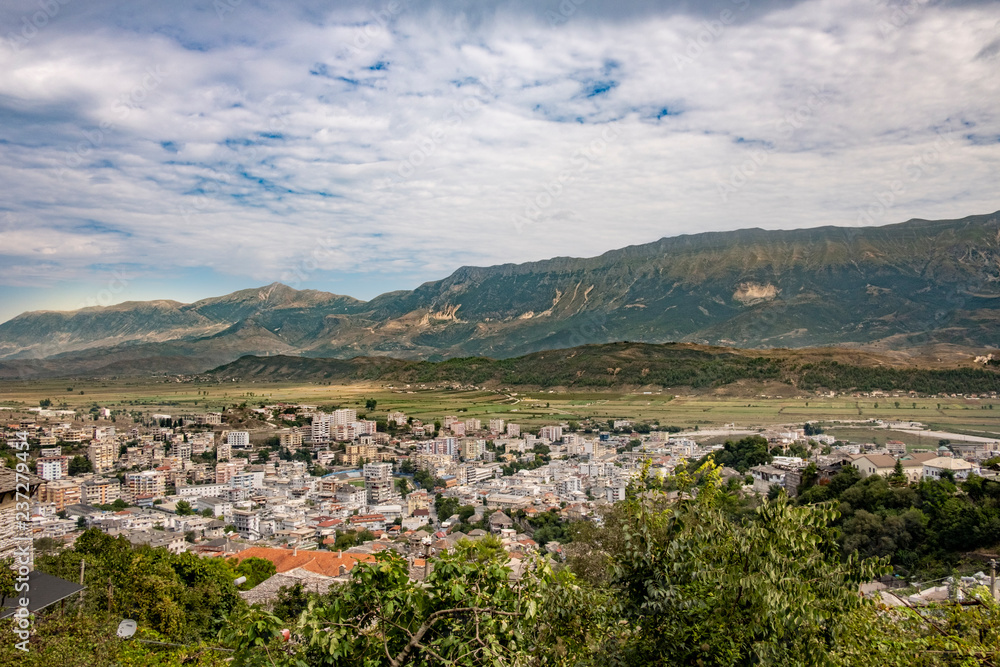 A view over the new part of town Gjirokaster