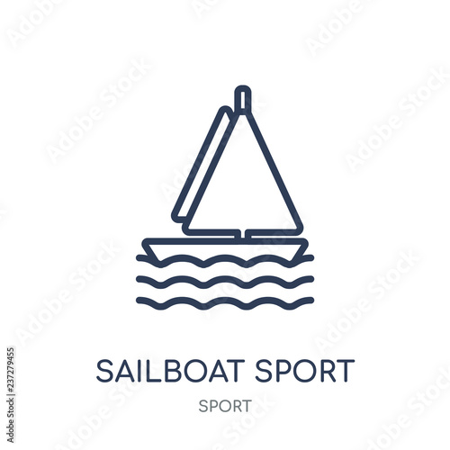 Sailboat sport icon. Sailboat sport linear symbol design from sport collection.