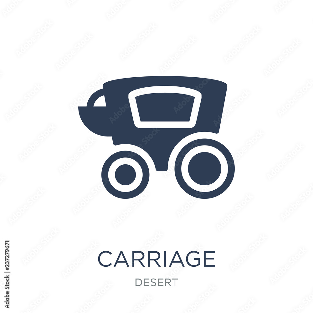 Carriage icon. Trendy flat vector Carriage icon on white background from Desert collection Carriage icon. Trendy flat vector Carriage icon on white background from Desert collection