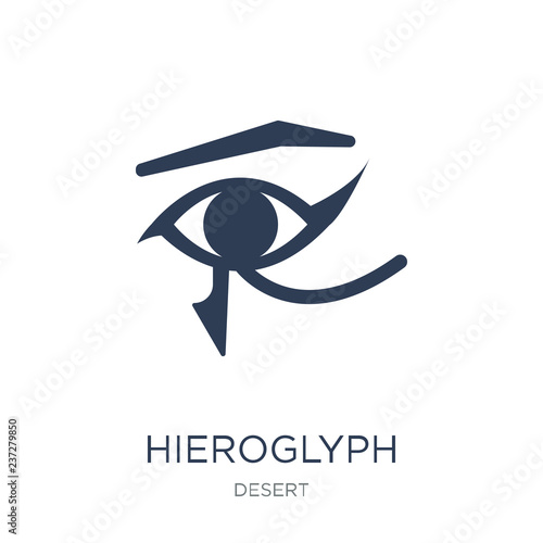 Hieroglyph icon. Trendy flat vector Hieroglyph icon on white background from Desert collection