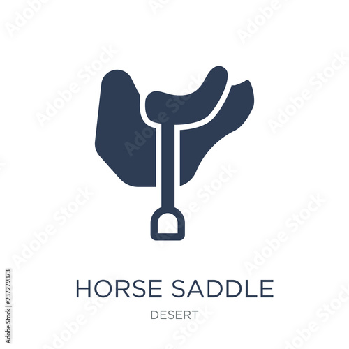 Horse saddle icon. Trendy flat vector Horse saddle icon on white background from Desert collection photo