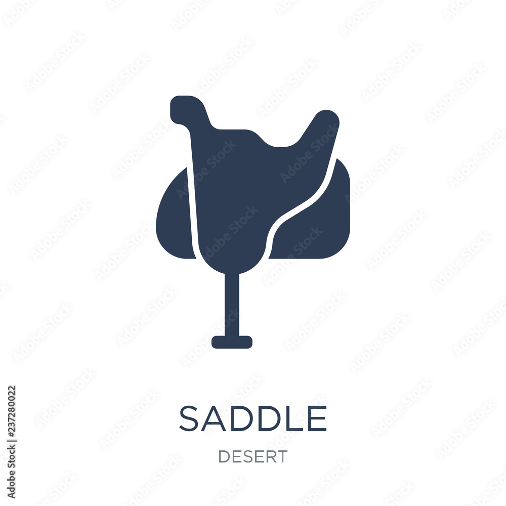Saddle icon. Trendy flat vector Saddle icon on white background from Desert collection Saddle icon. Trendy flat vector Saddle icon on white background from Desert collection