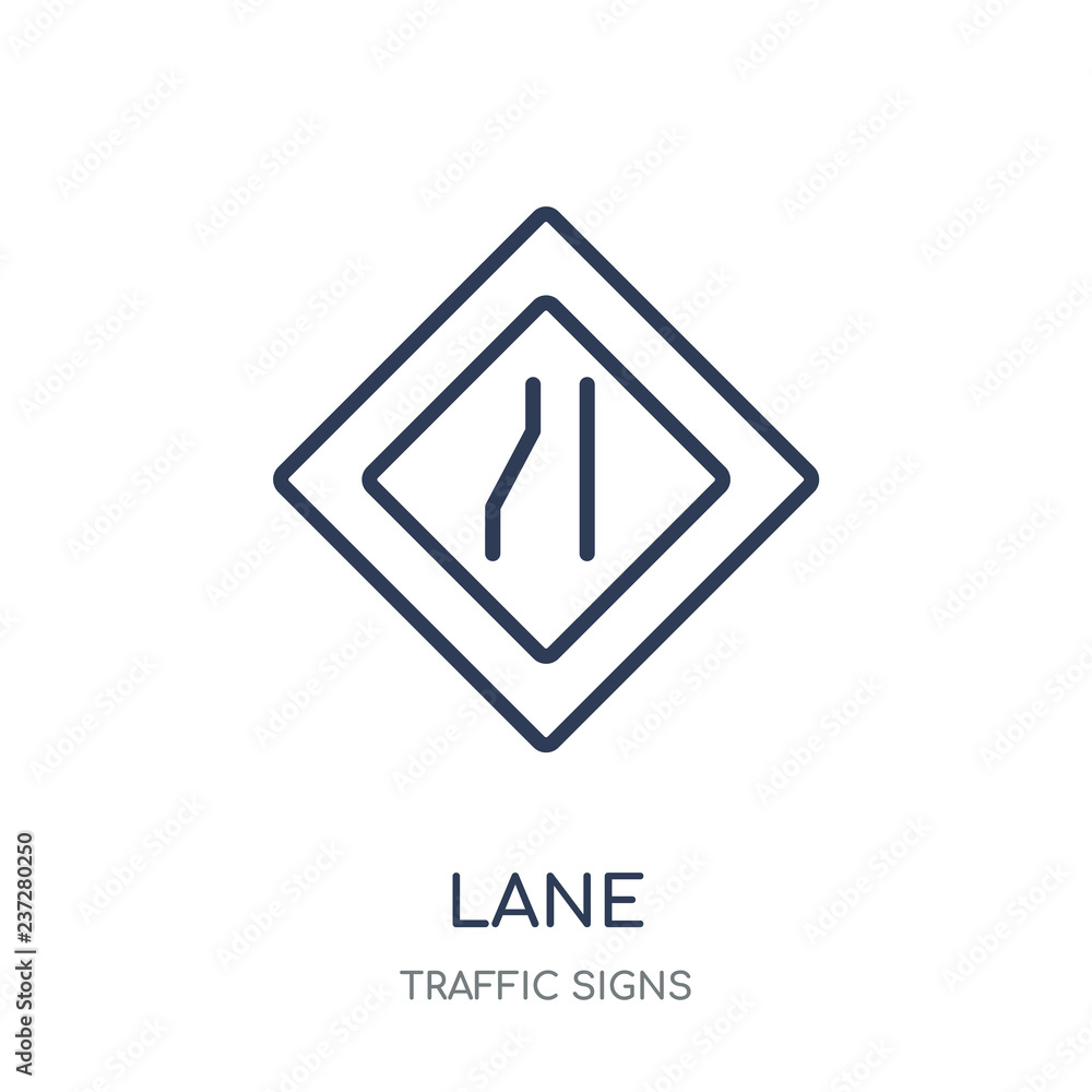 Lane sign icon. Lane sign linear symbol design from Traffic signs collection. Lane sign icon. Lane sign linear symbol design from Traffic signs collection.